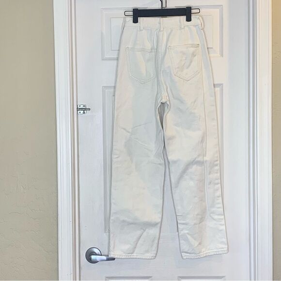 White Pants High Rise Size Small Adjustable Waist - Picture 2 of 7
